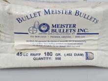 Meister 500ct of 45 LC RN/FP .452 Bullets