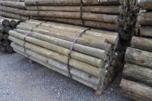 BUNDLE OF NEW 4"X92" TREATED WOODEN FENCE POST