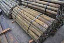 BUNDLE OF NEW 4"X92" TREATED WOODEN FENCE POST