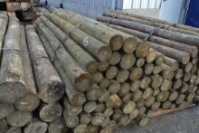 BUNDLE OF NEW 5"X92" TREATED WOODEN FENCE POST