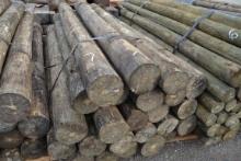 BUNDLE OF NEW 8"X92" TREATED WOODEN FENCE POST
