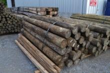 BUNDLE OF NEW 7"X92" TREATED WOODEN FENCE POST