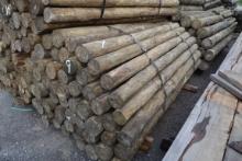 BUNDLE OF NEW 5"X92" TREATED WOODEN FENCE POST