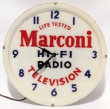 Vintage Marconi Hi-Fi Radio Advertising Clock