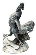 Beautiful Lead Rooster Garden Statue