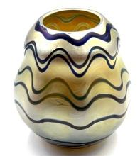 1988 Charles Lotton Iridescent Art Glass Vase