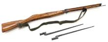 Mosin-Nagant Wood Stock & 2 Nagant Bayonets