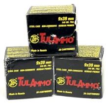 60 Rounds Of Tulammo 9x39mm 245 GR FMJ