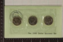 1980-P/D/S SUSAN B. ANTHONY $1 SOUVENIR SET IN