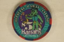 $5 HARRAH'S CASINO CHIP LAS VEGAS, NEVADA 1995