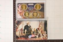 2008 US PRESIDENTIAL DOLLAR 4 COIN SET WITH BOX