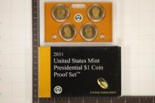 2011 US PRESIDENTIAL DOLLAR 4 COIN PF SET WITH BOX