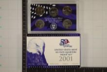 2001 US 50 STATE QUARTERS PROOF SET WITH BOX