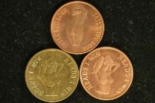 3-ADULT FLIPPER TOKENS "HEADS I WIN" ON OBVERSE &