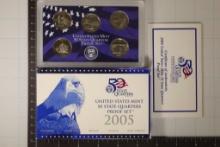 2005 US 50 STATE QUARTERS PROOF SET WITH BOX AND