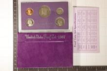 1987 US PROOF SET (WITH BOX) & WITH CERTIFICATE