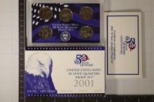 2001 US 50 STATE QUARTERS PROOF SET WITH BOX AND