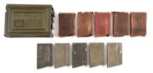 WWII REENACTORS LOT OF 5 NEW IN WRAPPER AND 5 BLANK ADAPTED BROWNING AUTOMATIC RIFLE MAGAZINES.