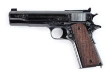 (C) PROFESSIONALLY RESTORED PRE-WAR COLT GOVERNMENT MODEL WITH FACTORY ENGRAVING.