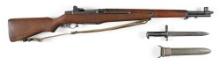 (C) WINCHESTER M1 GARAND SEMI AUTOMATIC RIFLE WITH BAYONET.