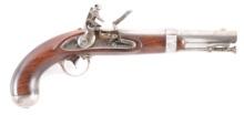 (A) US M1836 FLINTLOCK PISTOL BY WATERS DATED 1841.