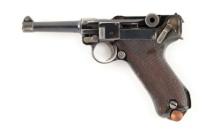 (C) 1917 DWM P.08 LUGER SEMI AUTOMATIC PISTOL.