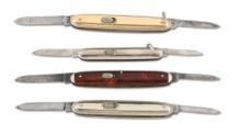 LOT OF 4: FLYLOCK KNIFE COMPANY DOUBLE AUTOMATIC KNIVES.