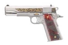 (M) GOLD ETCHED COLT CUSTOM 1911 A1 SEMI AUTO PISTOL