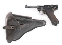 (C) 1915 DWM P.08 LUGER SEMI-AUTOMATIC PISTOL WITH POLICE HOLSTER.