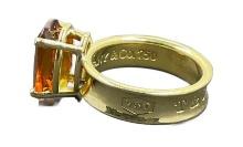 Signed Tiffany & Co. 18K Yellow Gold Ring Set with an Oval Multi-Faceted 1.41ct Yellow Sapphire