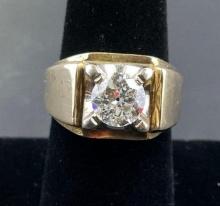 14K Yellow Gold Old European Cut Diamond Ring