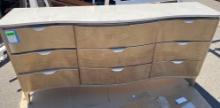 (2) 9 Cabinet Gold storage Dresser w/ Marble Top