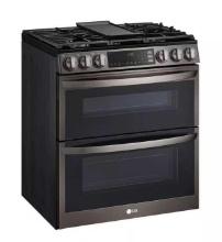 LG 6.9 Cu. Ft. Slide-In Double Oven Gas True Convection Range with EasyClean and InstaView