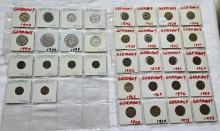 2 Sheets of German Coins