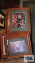 Lot of framed photographs and prints with frames