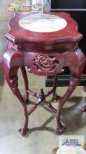 Decorative mahogany finish plant stand