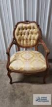 Antique Victorian armchair. Re-upholstered in 1966 by Henrich and Son Upholstering Company,