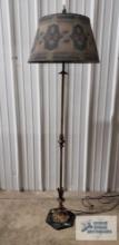 Antique floor lamp with marble base, 64 in. tall