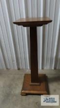 Antique oak pedestal. 36-1/4 in. tall by 12 in. square