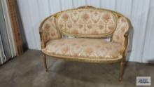 Antique Victorian settee with rose back