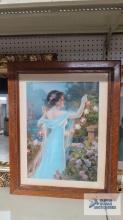 Antique Chiffon, Blue Art print. Frame measures 30 in. by 24 in.