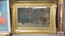 Italy scene print with ornate gold frame. Frame measures 18 in. by 24 in.