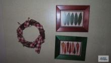 Vegetable wall hangings and decorative wreath
