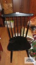 black painted plank bottom chair