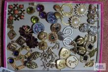 Assorted clasp earrings and brooches