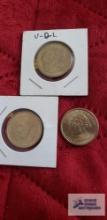 3 George Washington presidential dollar coins