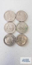 (6) Susan B. Anthony one dollar coins