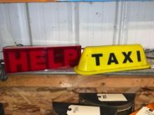 Light Up Help and Taxi Signs