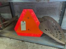 Vintage Tractor Seat w/bracket & Yield Sign