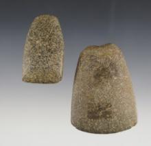Pair of Ohio stone tools including a classic style 2 3/4" Adze and a 2 1/4" Celt. Nice condition.